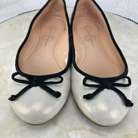 Jessica Simpson Matini Bow Ballet Flats Womens 7 Metallic Gold Ballerina Shoes - Picture 2 of 12
